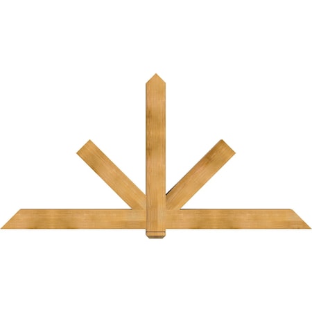 Ekena Millwork Kennewick Rough Sawn Timber Gable Bracket, Western Red Cedar, 96"W x 48"H x 6"D x 6"F, 12/12 Pitch GBW096X48X0606KEN00RWR